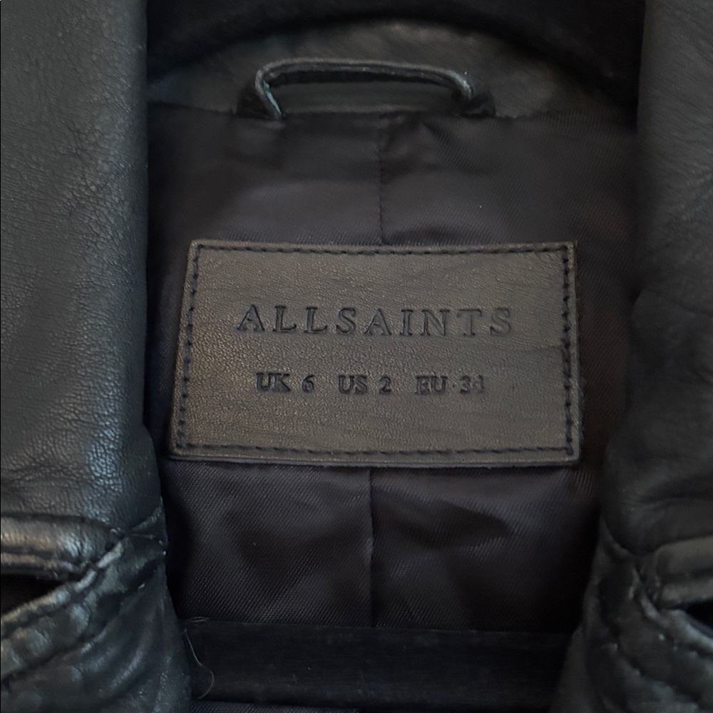 All saints leather jacket size 2 - Picture 3 of 8
